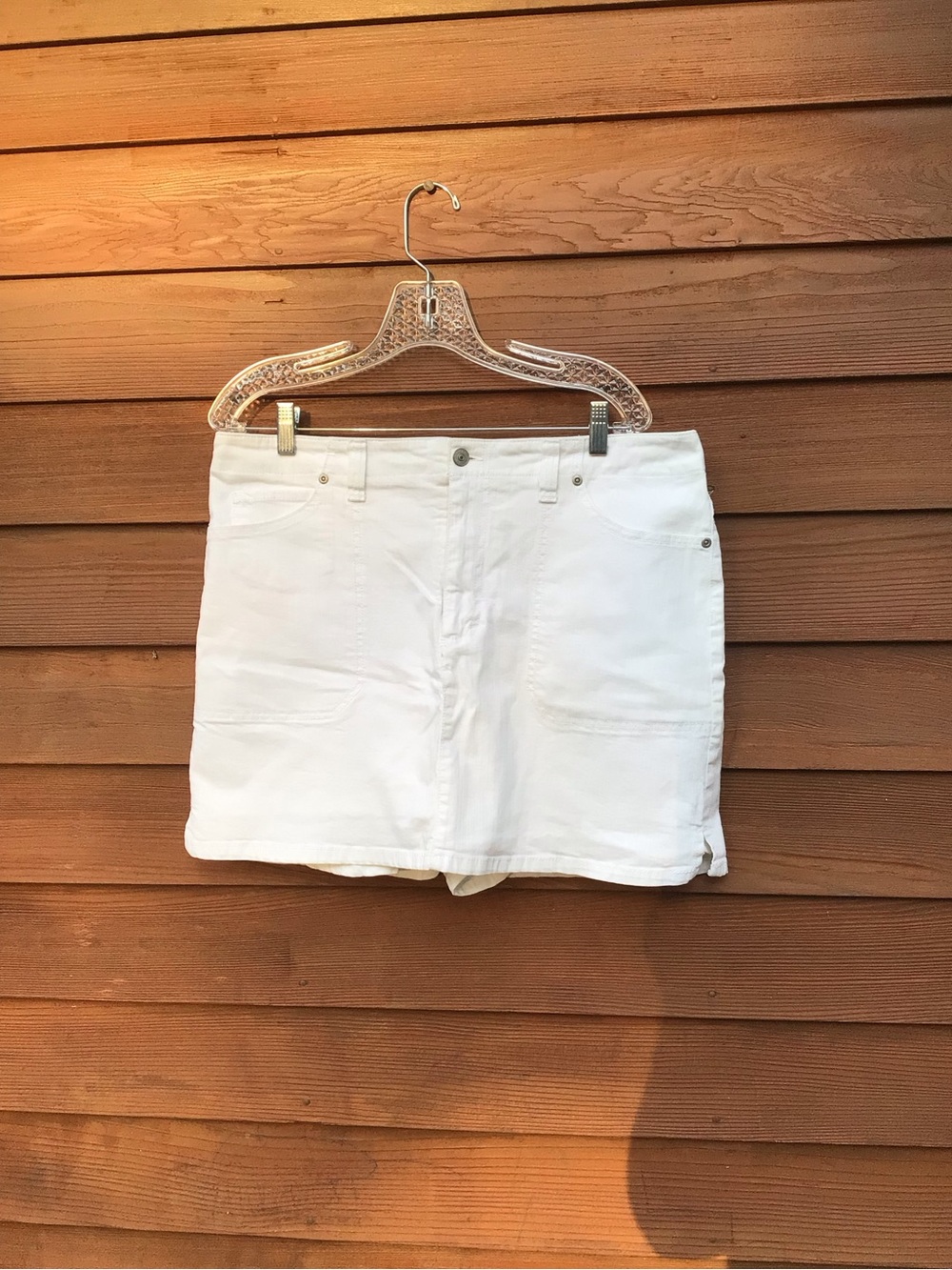 Gloria Vanderbilt White Denim Cotton Skort
